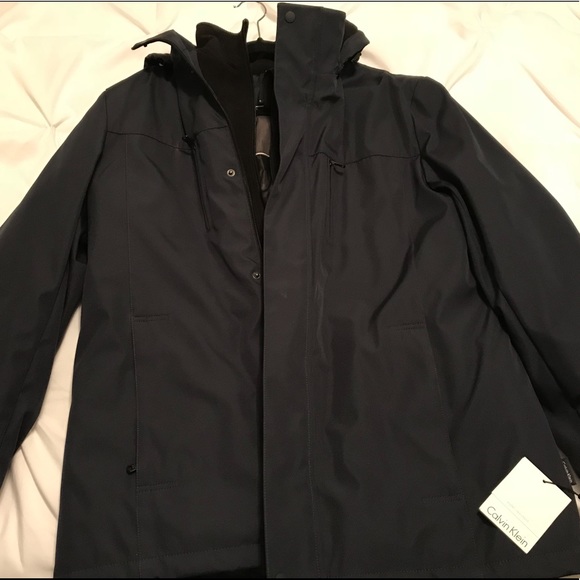 calvin klein men's ripstop hooded windbreaker